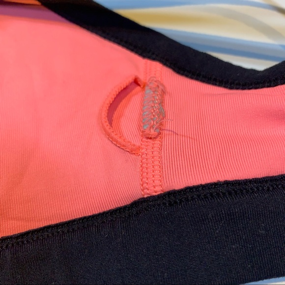 Lorna Jane coral and black peekaboo mesh sports bra - Picture 9 of 9